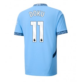 Pánské fotbalový oblečení Manchester City Jeremy Doku #11 Domácí košile 2024-25 Krátkým Rukávem